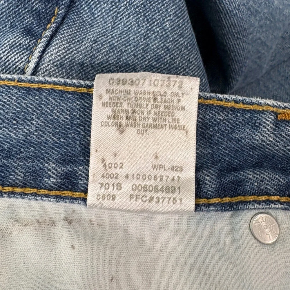 Levis Jeans Men 28x34 Blue 505 Regular Fit Straight Leg Denim Casual Everyday